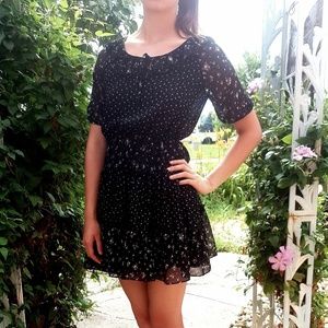 Forever 21 Sheer Black Floral Midi Dress